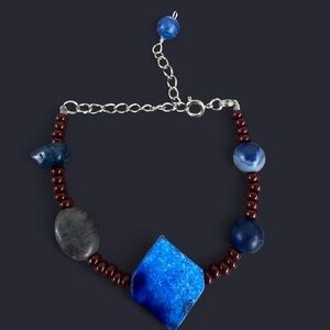 Mixed Stones Adjustable Bead Bracelet